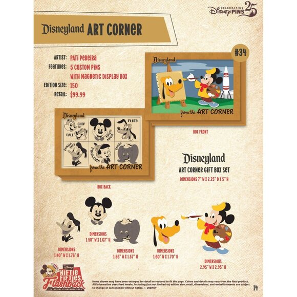 NEW! Disney Niftie Fifties Flashback Disneyland Art Corner LE 150 Box set 5 pins - Picture 5 of 8